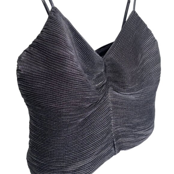 Women’s Express Metallic Copped Cami gray size small - Picture 2 of 7